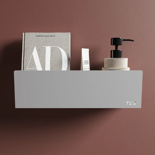 Mensola da bagno in alluminio Grigio con finitura opaca, dimensioni 40 cm | Alta