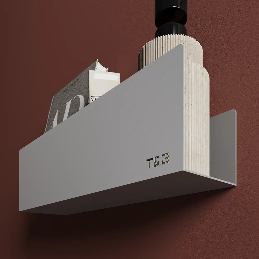 Mensola da bagno in alluminio Grigio con finitura opaca, dimensioni 40 cm | Alta