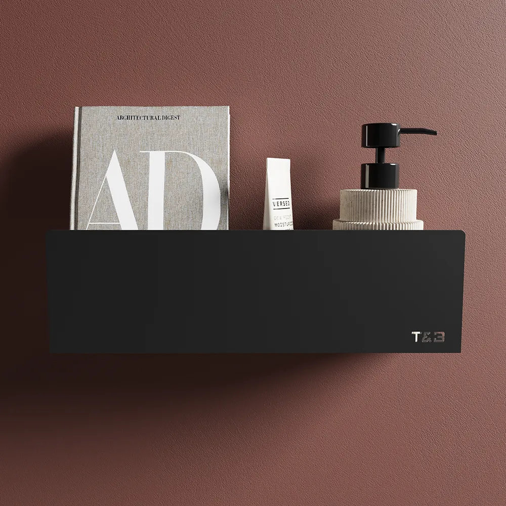 Mensola da bagno in alluminio Nero opaco, dimensioni 40 cm | Alta