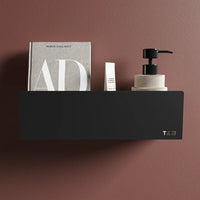 Mensola da bagno in alluminio Nero opaco, dimensioni 40 cm | Alta