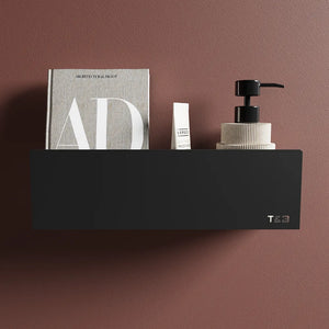 Mensola da bagno in alluminio Nero opaco, dimensioni 40 cm | Alta