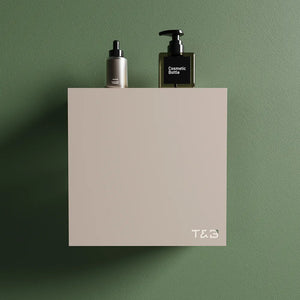 Mensola da doccia portaoggetti in alluminio beige opaco 25x25 cm | Flam