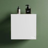 Mensola da doccia portaoggetti in alluminio bianco opaco 25x25 cm | Flam