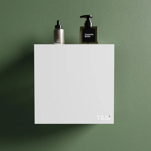 Mensola da doccia portaoggetti in alluminio bianco opaco 25x25 cm | Flam