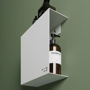 Mensola da doccia portaoggetti in alluminio bianco opaco 25x25 cm | Flam