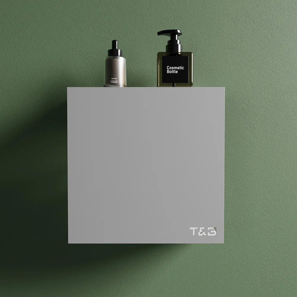 Mensola da doccia portaoggetti in alluminio grigio opaco 25x25 cm | Flam