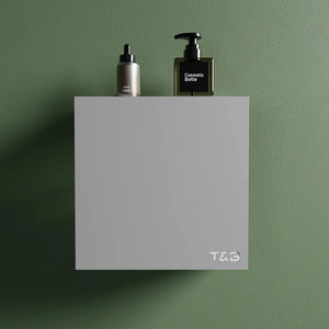 Mensola da doccia portaoggetti in alluminio grigio opaco 25x25 cm | Flam