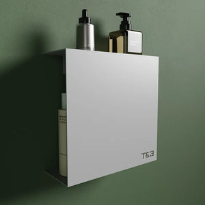 Mensola da doccia portaoggetti in alluminio grigio opaco 25x25 cm | Flam