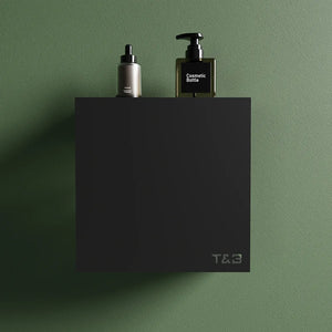 Mensola da doccia portaoggetti in alluminio nero opaco 25x25 cm | Flam