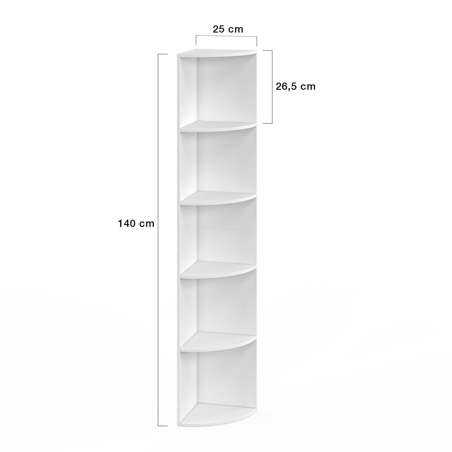 IDMarket - MODULA Scaffale a muro angolare bianco a 5 livelli, autoportante o a parete