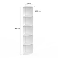 IDMarket - MODULA Scaffale a muro angolare bianco a 5 livelli, autoportante o a parete