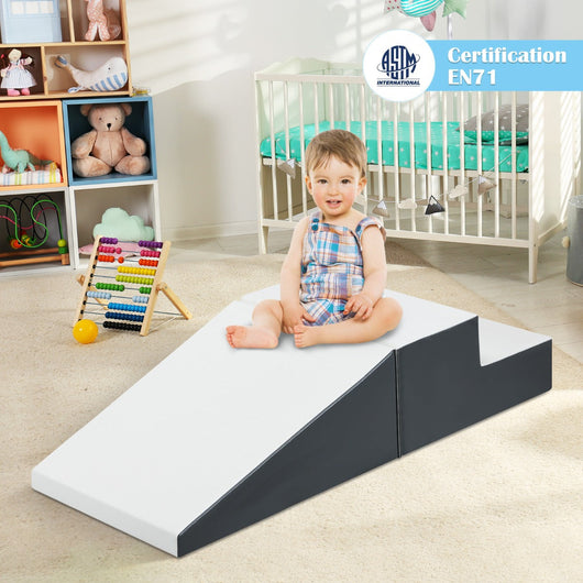 Set di 2 blocchi da costruzione in schiuma per neonati 50 x 50 x 26 cm giocattolo educativo leggero e compatto in PU bianco 20_0009864