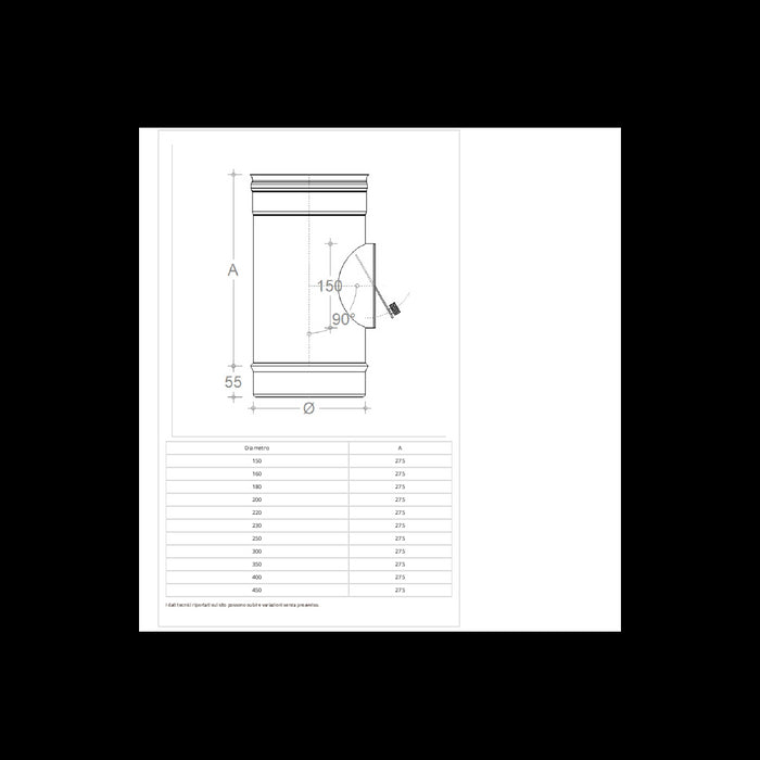 Modulo da 160mm aisi 304 con regolatore automatico di tiraggio
