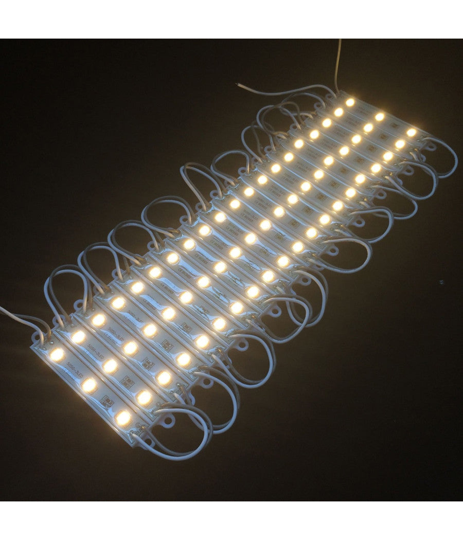 Modulo Da 20 Pezzi A 3 Led Smd 5050 5630 Freddo Caldo Blu Rosso Verde Rgb Ip65  -bianco Caldo -smd 5050     