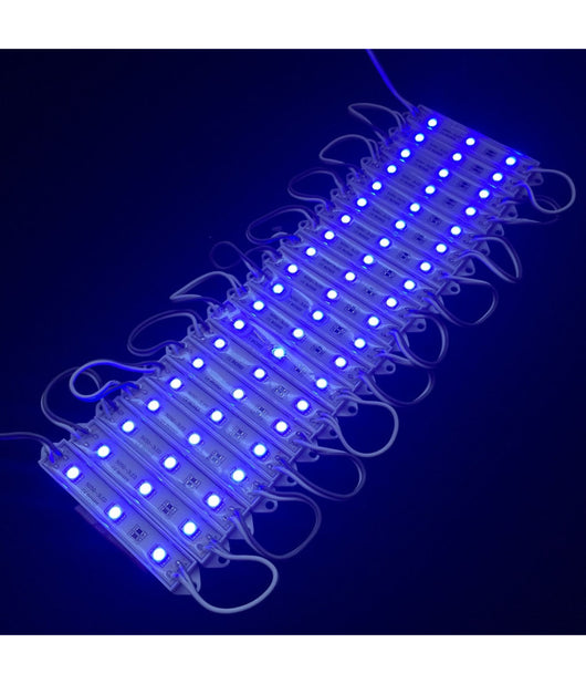 Modulo Da 20 Pezzi A 3 Led Smd 5050 5630 Freddo Caldo Blu Rosso Verde Rgb Ip65  -blu -smd 5050     