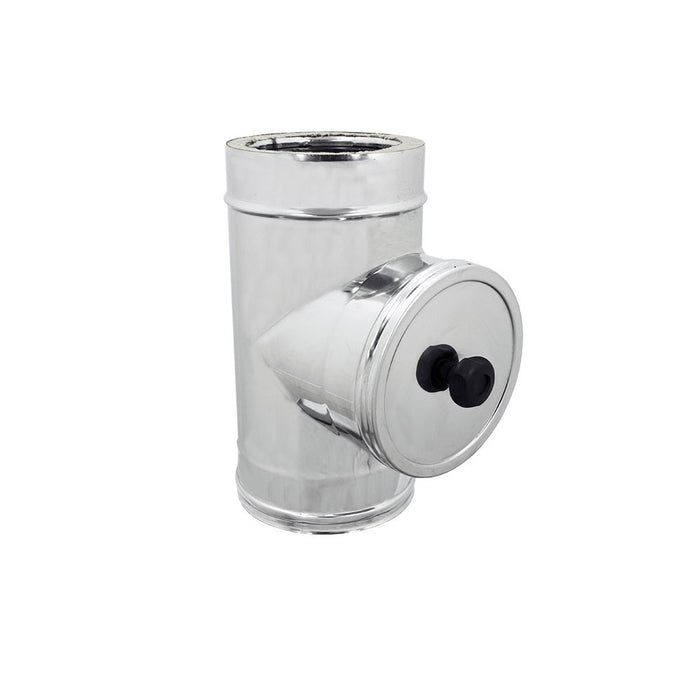 Modulo di ispezione inox t 90° doppia parete di 200 - de 250 mm