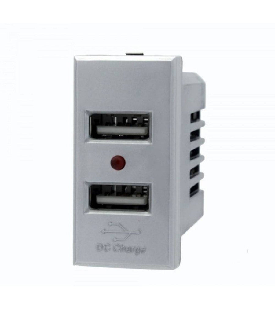 Modulo Presa Caricatore Usbx2 5v 2,1a Grigio Silver Compatibile Bticino Axolute         