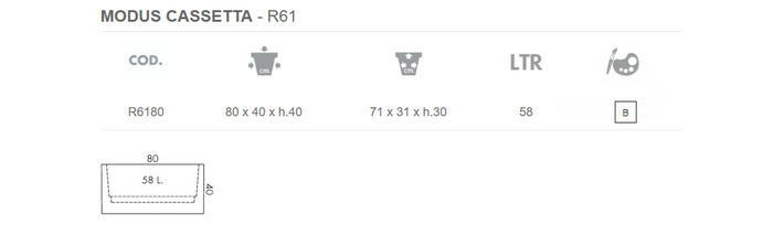 Vaso Modus Cassetta cm 80