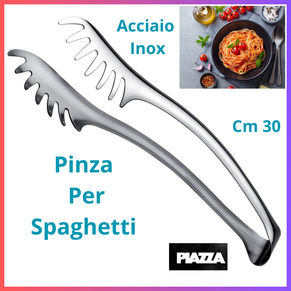 Molla per spaghetti in acciaio inox pinza multiuso buffet utensili da cucina