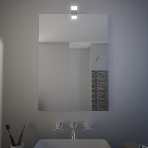 Specchio bagno con lampada led verticale o orizzontale panay, misura 70x50
