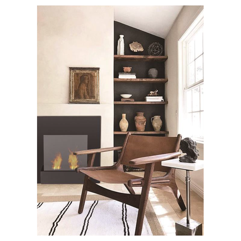 MONET Caminetto a bioetanolo da parete Nero