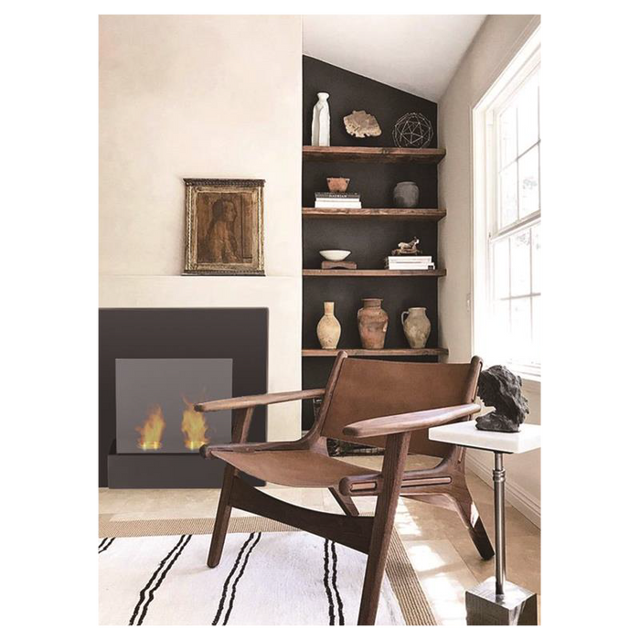 MONET Caminetto a bioetanolo da parete Nero