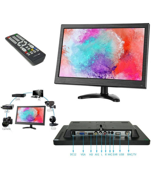 Monitor Hdmi Vga Schermo Lcd Tft 13.3 Pollici 1080p Altoparlante Bnc Usb Rca         