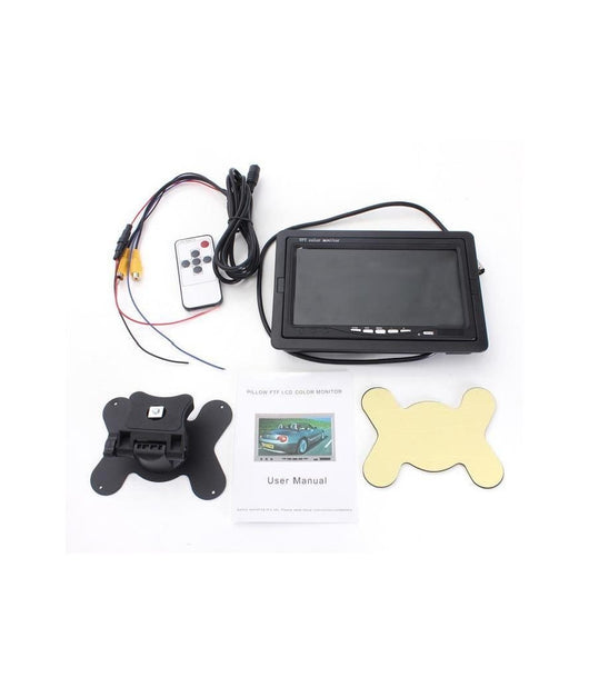 Monitor Lcd 7'' Pollici 2 Ingressi Video Tft Poggiatesta Auto Retromarcia Staffa         