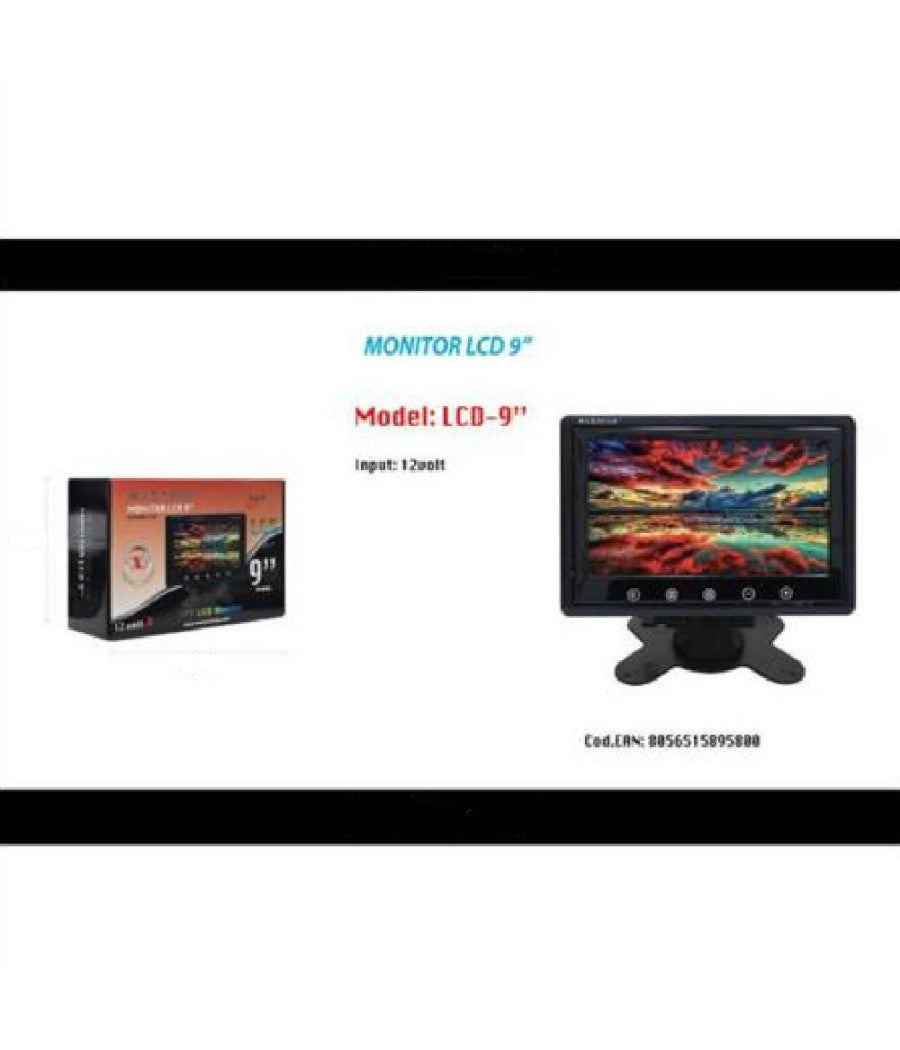 Monitor Per Videosorveglianza Telecamera Auto Lcd 9 Pollici 12v Maxtech Lcd-9"         