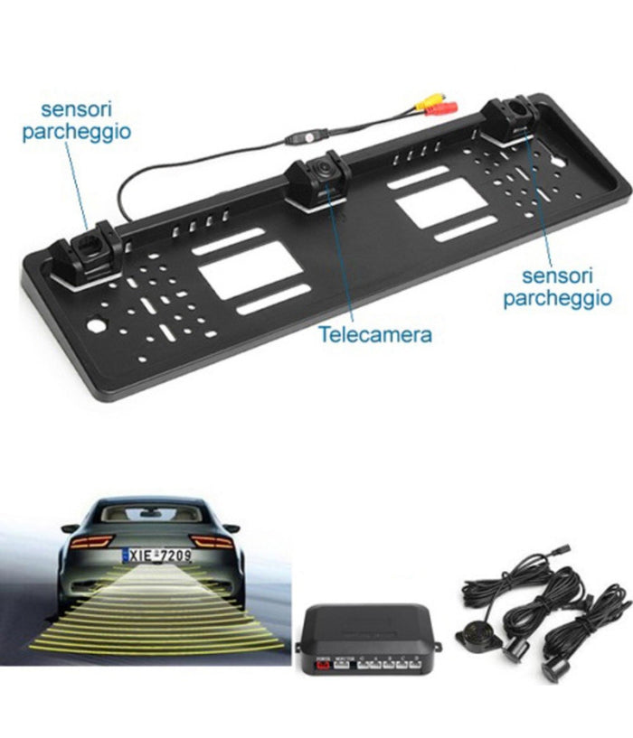 Monitor Portatarga Con Telecamera E Sensori Di Parcheggio Monitor Da 4.3"         