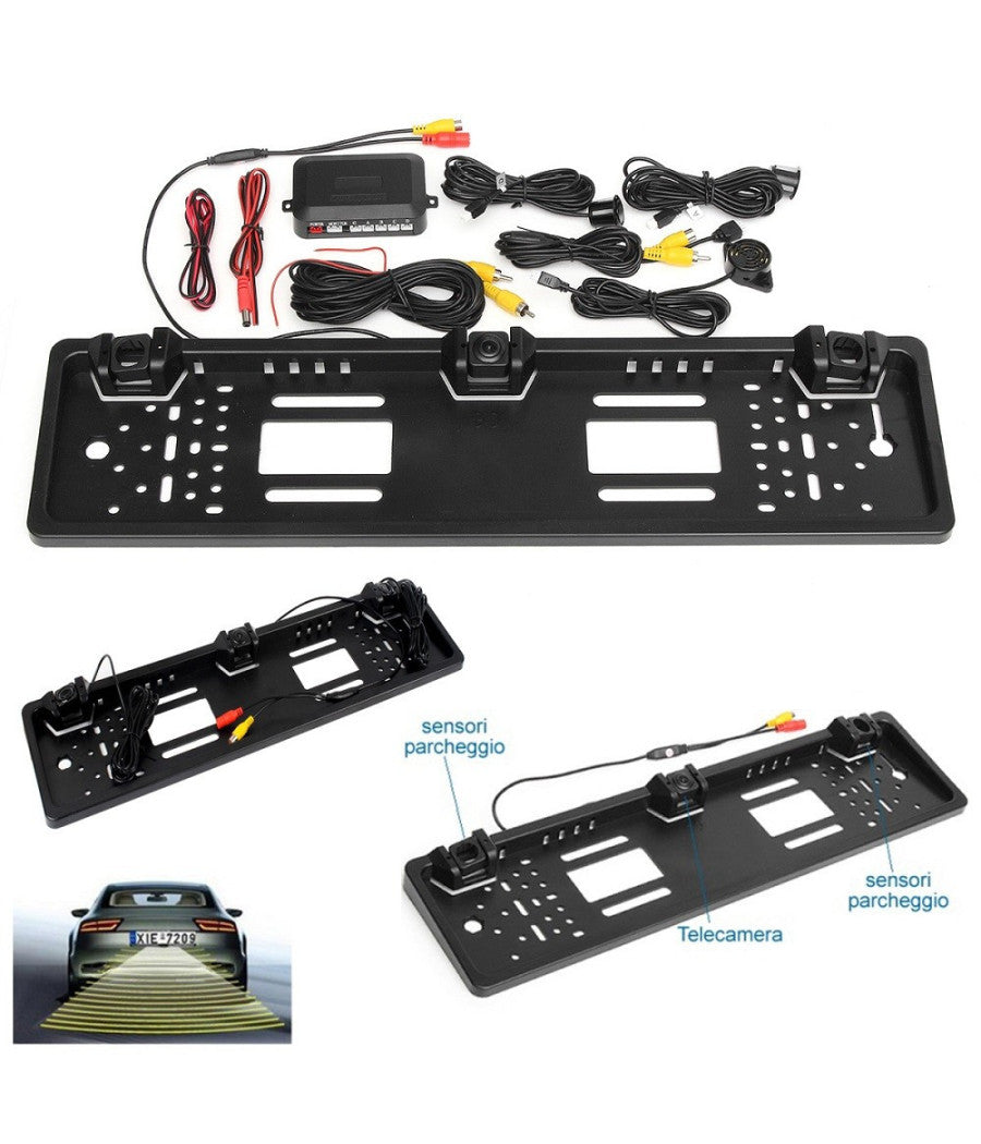 Monitor Portatarga Con Telecamera E Sensori Di Parcheggio Monitor Da 4.3"         
