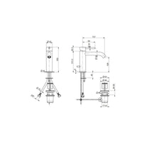 Rubinetto miscelatore lavabo con bocca lunga cromato jackie