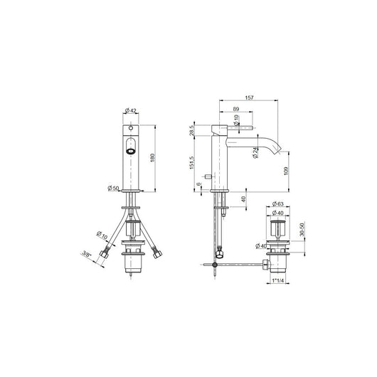 Rubinetto miscelatore lavabo con bocca lunga cromato jackie