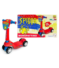 Monopattino Per Bambini A 4 Ruote Pieghevole Tema Spider Made In Italy Età  2+         