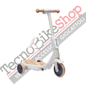 Monopattino Elettrico per Bambini Deluxe 3 Ruote + Casco e Kit Protezioni-Beige