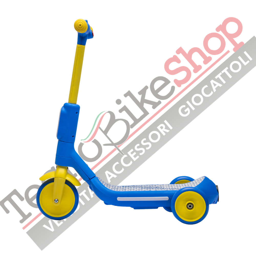Monopattino Elettrico per Bambini Deluxe 3 Ruote + Casco e Kit Protezioni-Blu