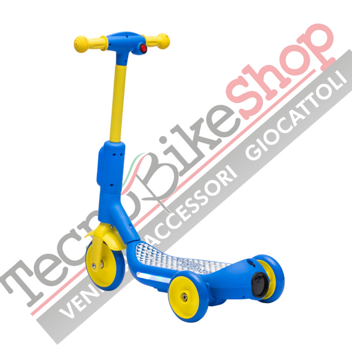 Monopattino Elettrico per Bambini Deluxe 3 Ruote + Casco e Kit Protezioni-Blu