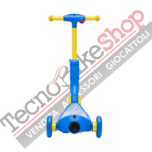 Monopattino Elettrico per Bambini Deluxe 3 Ruote + Casco e Kit Protezioni-Blu