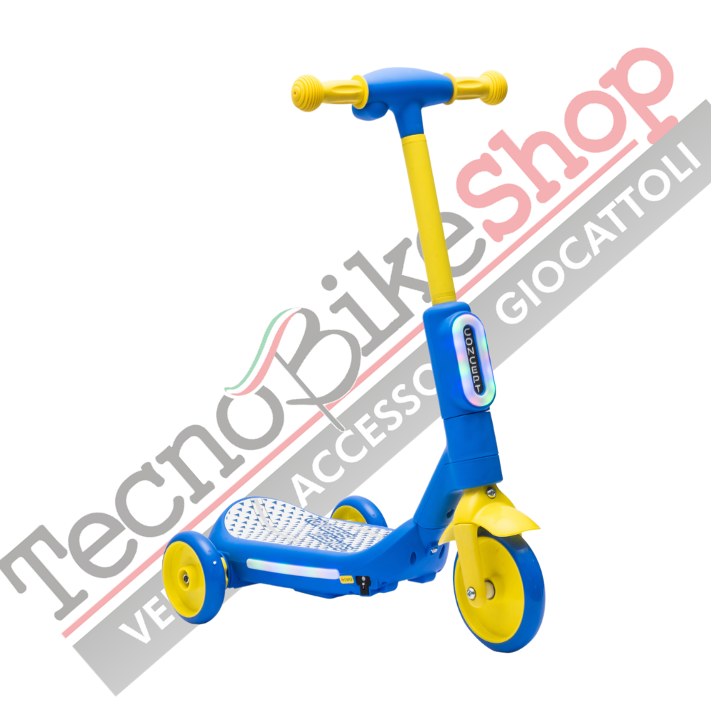 Monopattino Elettrico per Bambini Deluxe 3 Ruote + Casco e Kit Protezioni-Blu
