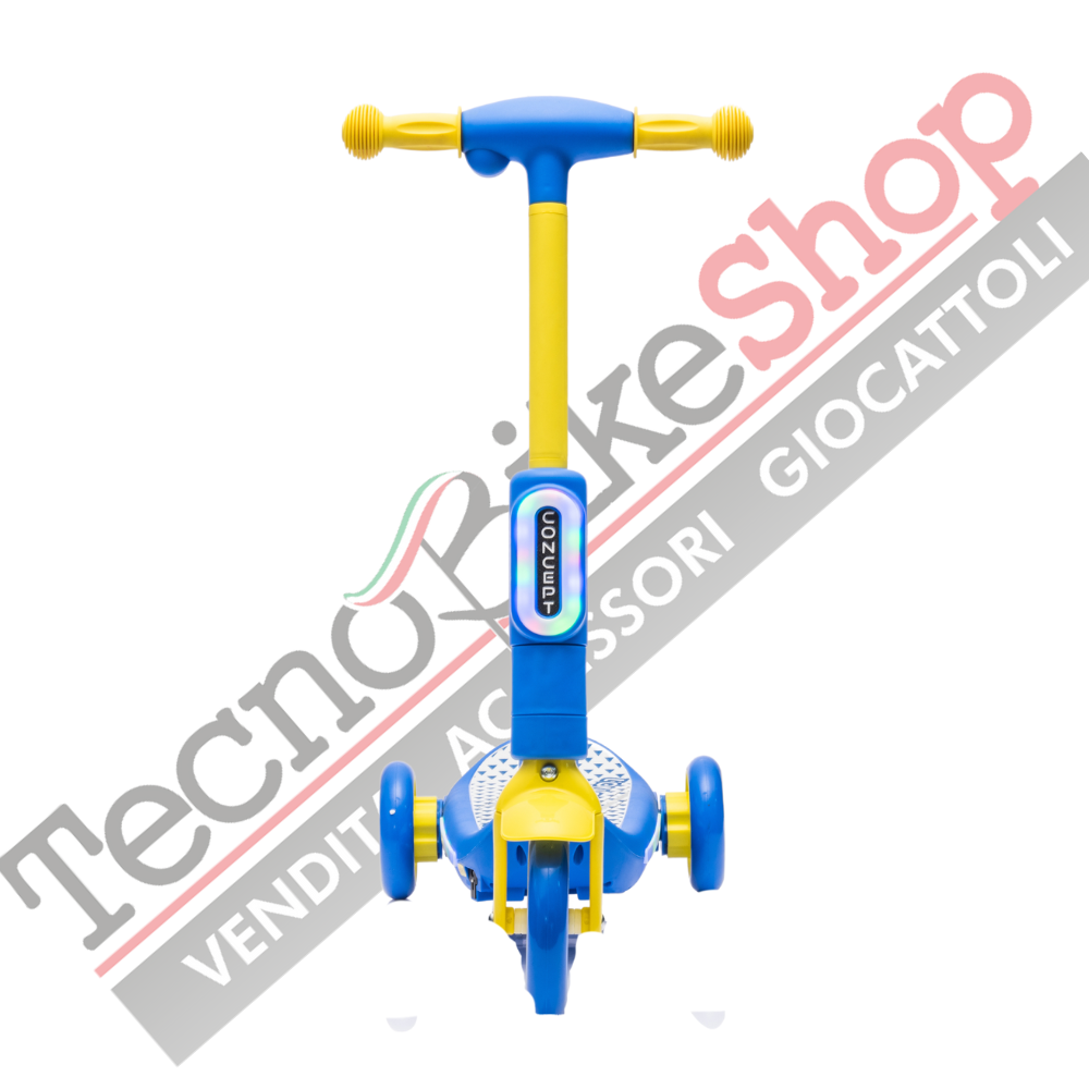 Monopattino Elettrico per Bambini Deluxe 3 Ruote + Casco e Kit Protezioni-Blu