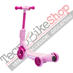 Monopattino Elettrico per Bambini Deluxe 3 Ruote + Casco e Kit Protezioni-Rosa