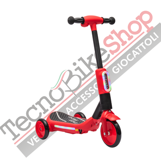 Monopattino Elettrico per Bambini Deluxe 3 Ruote + Casco e Kit Protezioni-Rosso