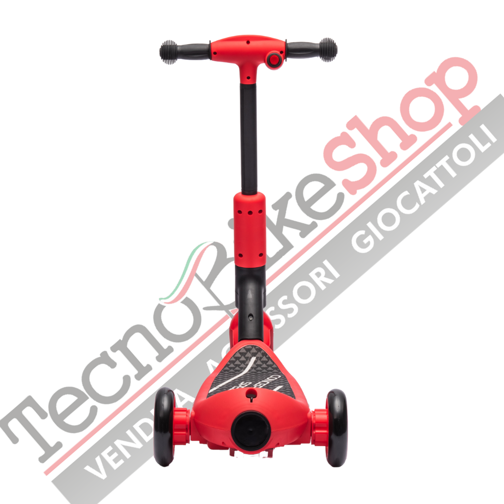 Monopattino Elettrico per Bambini Deluxe 3 Ruote + Casco e Kit Protezioni-Rosso