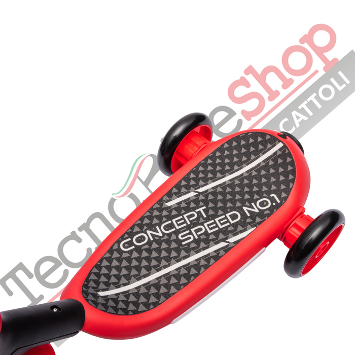 Monopattino Elettrico per Bambini Deluxe 3 Ruote + Casco e Kit Protezioni-Rosso