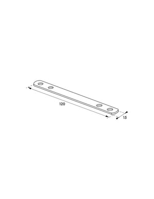 Piastra, staffa lineare 120x15mm, acciaio zincato - THIRARD