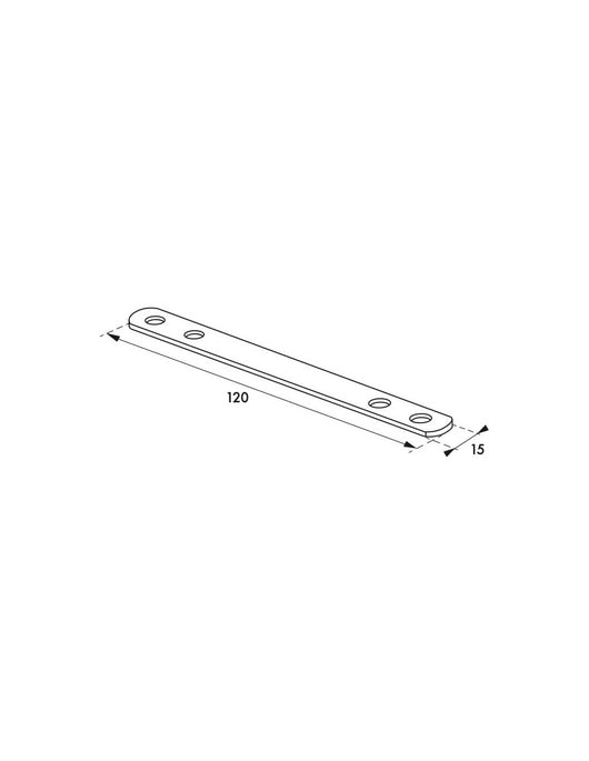 Piastra, staffa lineare 120x15mm, acciaio zincato - THIRARD