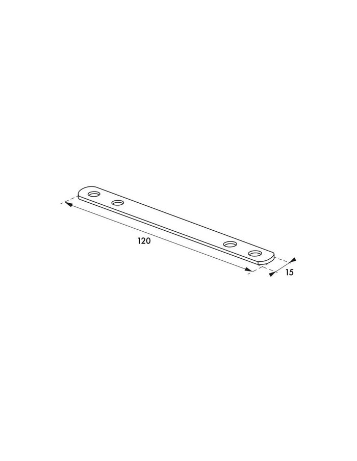 Piastra, staffa lineare 120x15mm, acciaio zincato - THIRARD
