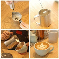 Montalatte Elettrico a batteria 2 in 1 Aorlis in Acciaio Pratico Mixer con base - ZENCOCCO