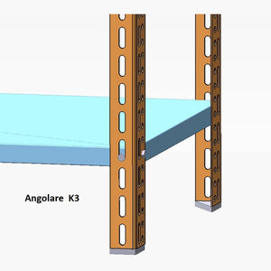Montante Angolare in Metallo Grima Lunghezza Cm. 240 Lati Cm. 3,5 X Cm. 3,5