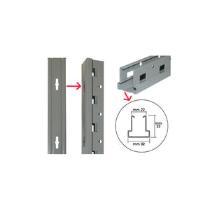 Montante scaffale 300 cm 35×35 mm RAL 7038 LB1 - Brixo